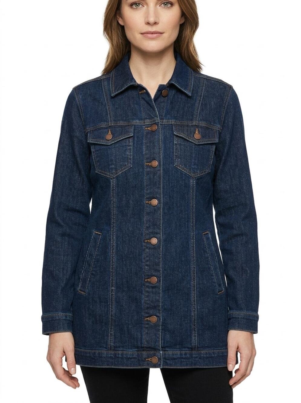 Liverpool Blue Denim Jacket Women Size S
